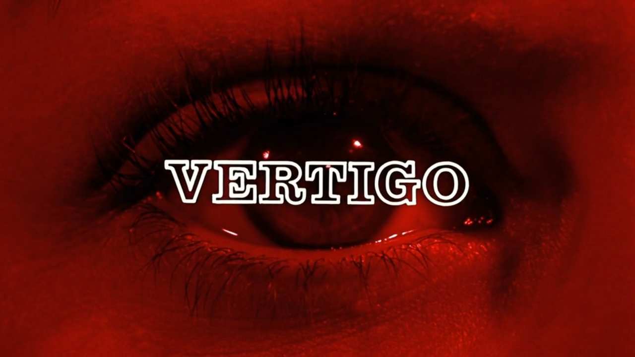 an eye with the film title Vertigo overlayed